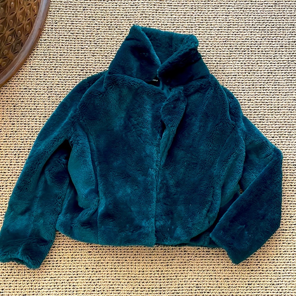 Rich Hunter Green Faux Fur Coat